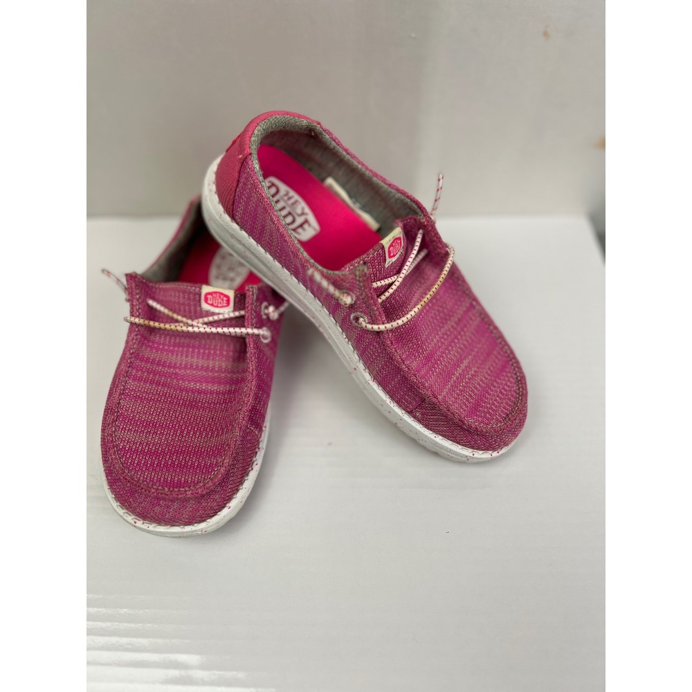 Hey Dude Wendy Youth Sport Mesh Bright Pink Slip On Loafers Shoes YT2 40449-6WX